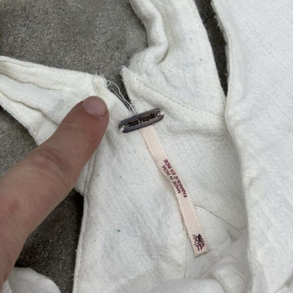 Free People On The Run Jumper Jumpsuit White Womens XS Boho Beach Bridal Flaws - Picture 6 of 12